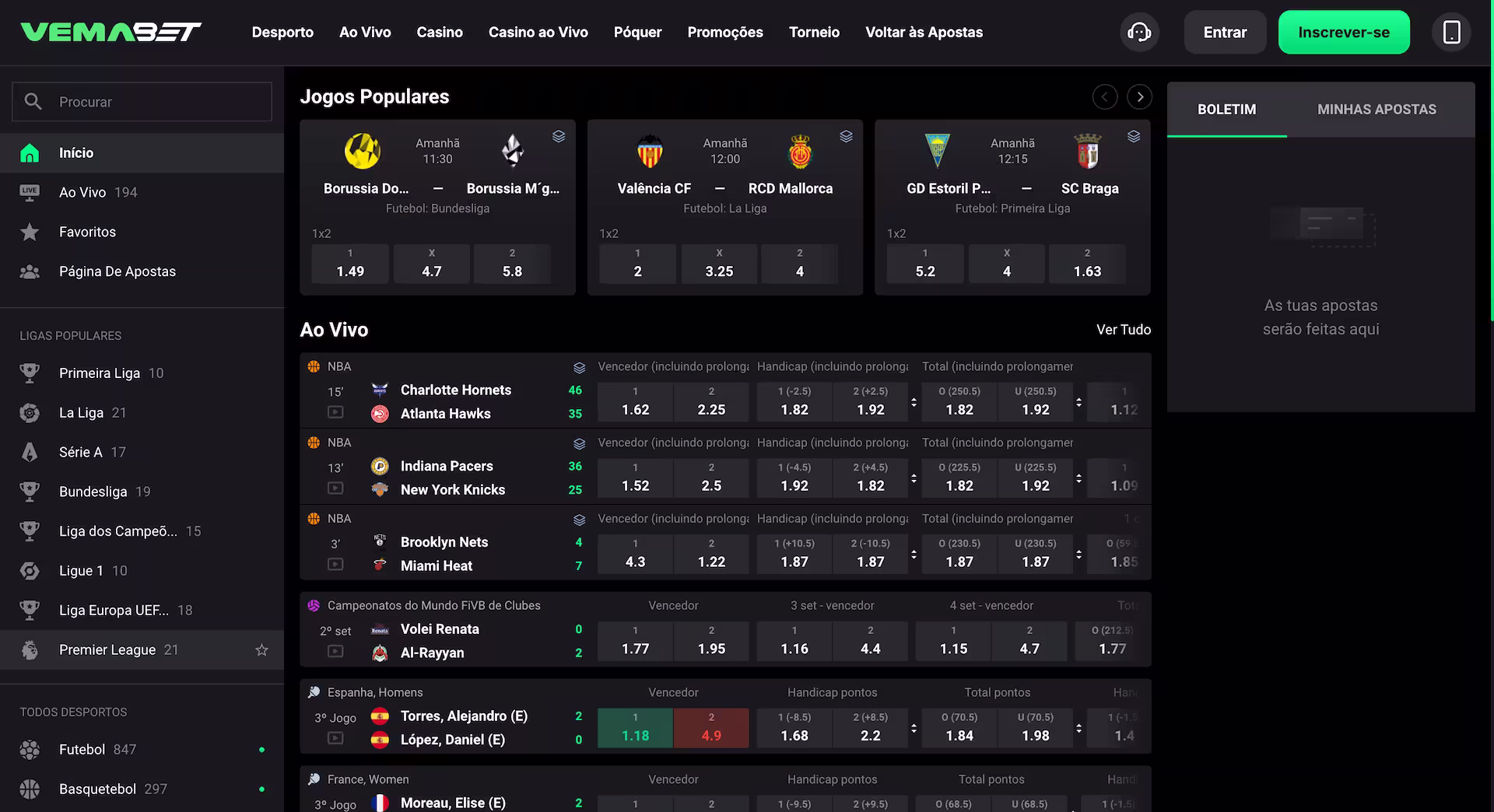 Apostas Esportivas na Vemabet