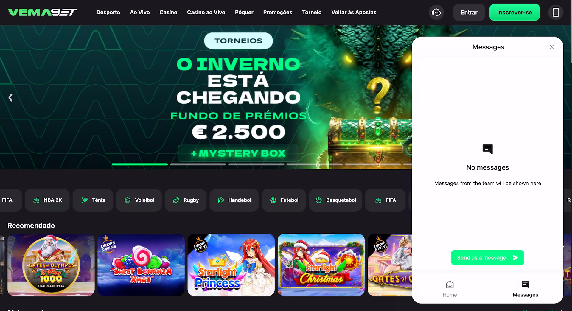 Suporte ao Cliente na Vemabet